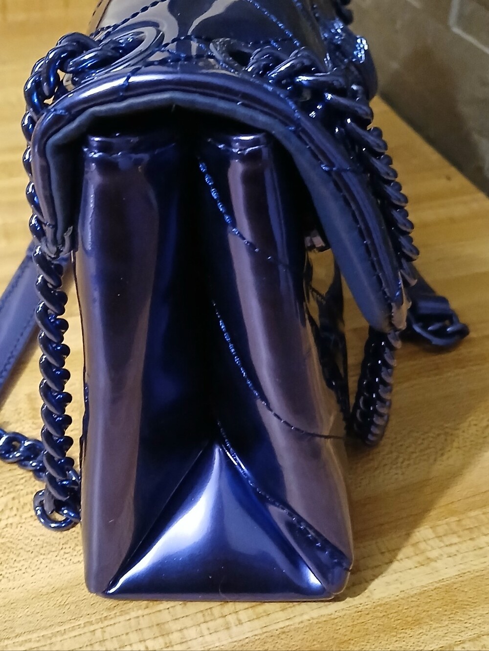 Kurt Geiger NWT Blueish Metallic Kensington & Dustbag - Picture 7 of 10